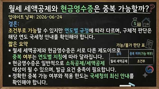 월세 세액공제와 현금영수증은 중복 가능할까?