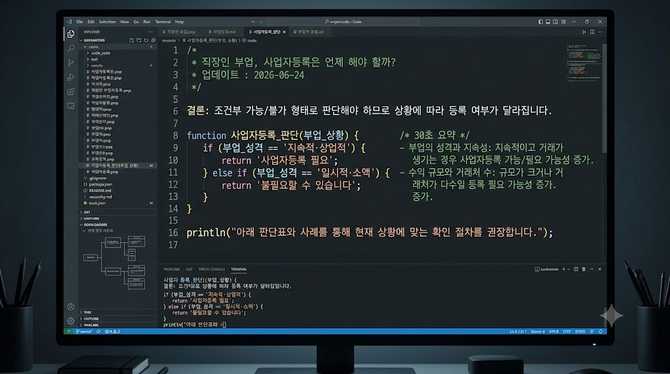 직장인 부업, 사업자등록은 언제 해야 할까?