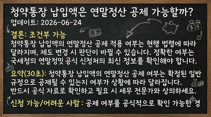 청약통장 납입액은 연말정산 공제 가능할까?