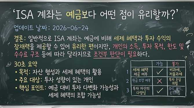 ISA 계좌는 예금보다 어떤 점이 유리할까?