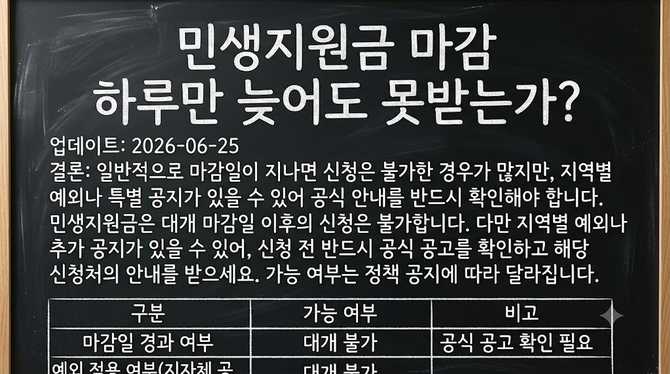 민생지원금 마감 하루만 늦어도 못받는가?