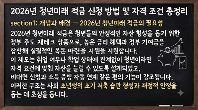 2026년 청년미래 적금 신청 방법 및 자격 조건 총정리