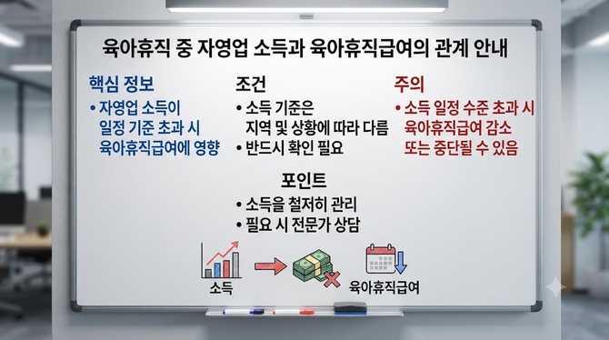 육아휴직 중 자영업 소득과 육아휴직급여의 관계 안내