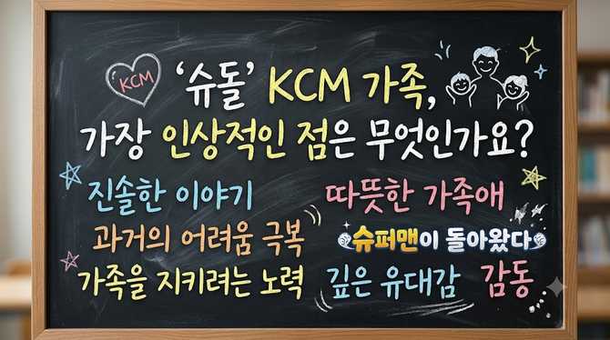 ‘슈돌’ kcm 가족, 가장 인상적인 점은 무엇인가요?