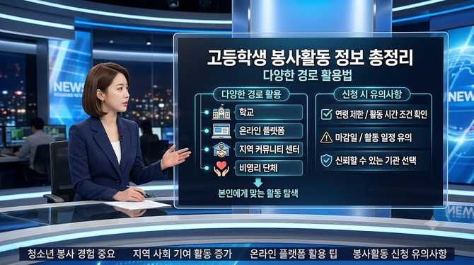 고등학생을 위한 봉사활동 정보 총정리
