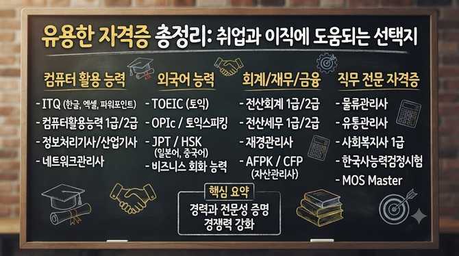유용한 자격증 총정리: 취업과 이직에 도움되는 선택지