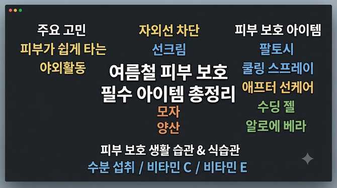 여름철 피부 보호를 위한 필수 아이템 총정리