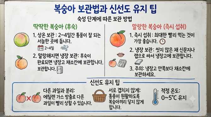 복숭아 보관법과 신선도 유지 팁