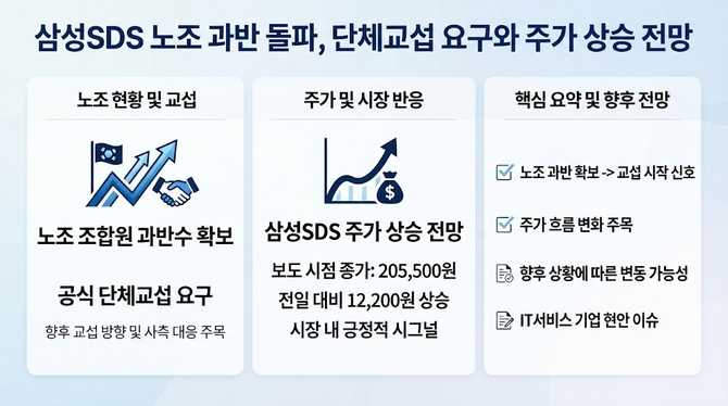 삼성SDS 노조 과반 돌파, 단체교섭 요구와 주가 상승 전망