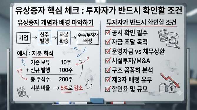 유상증자 핵심 체크: 투자자가 반드시 확인할 조건
