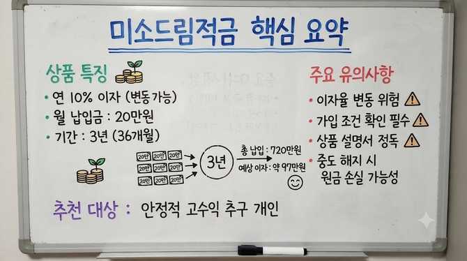 미소드림적금 이자와 가입 시 유의사항 정리