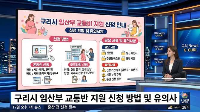 구리시 임산부 교통비 지원 신청 방법과 유의사항 안내
