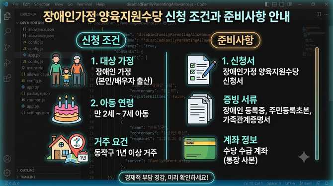 장애인가정 양육지원수당 신청 조건과 준비사항 안내