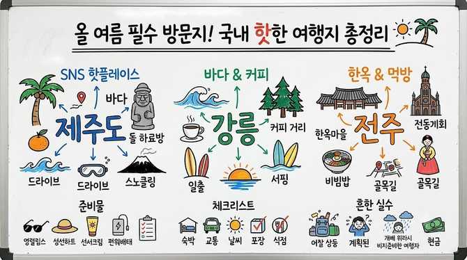 올 여름 필수 방문지! 국내 핫한 여행지 총정리