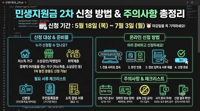 민생지원금 2차 신청 방법과 주의사항 총정리