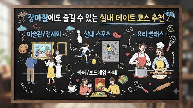 장마철에도 즐길 수 있는 실내 데이트 코스 추천