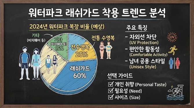 워터파크에서 래쉬가드 착용 트렌드 분석