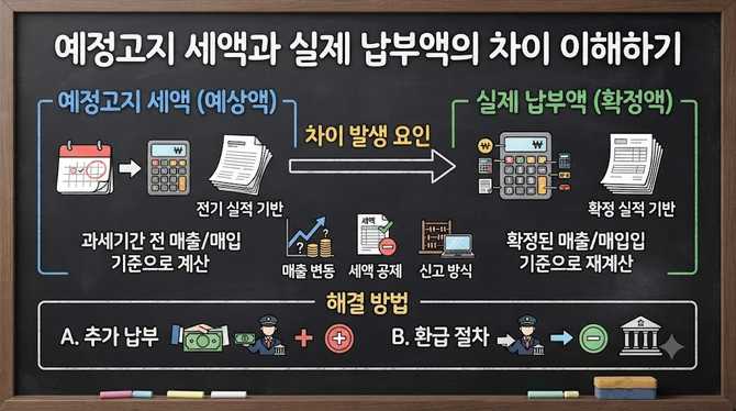 예정고지 세액과 실제 납부액의 차이 이해하기
