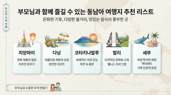 부모님과 함께 즐길 수 있는 동남아 여행지 추천 리스트