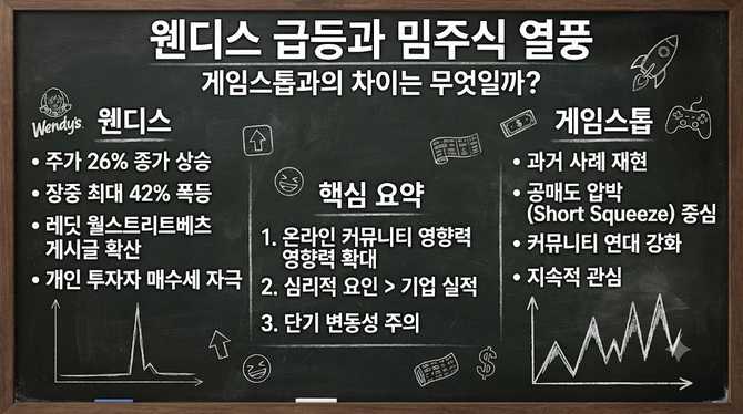 웬디스 급등과 밈주식 열풍, 게임스톱과의 차이는 무엇일까?
