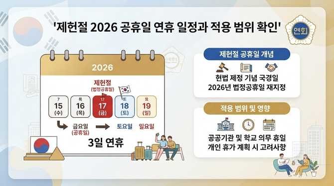 제헌절 2026 공휴일 연휴 일정과 적용 범위 확인