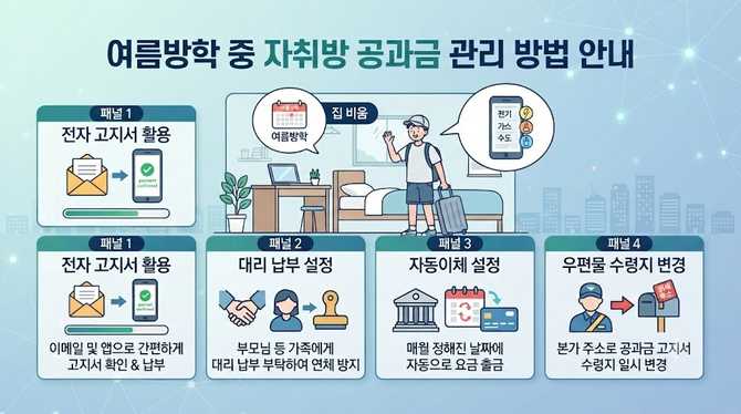 여름방학 중 자취방 공과금 관리 방법 안내