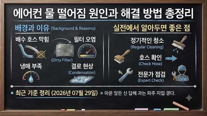 에어컨 물 떨어짐 원인과 해결 방법 총정리