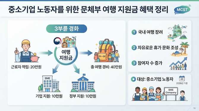 중소기업 노동자를 위한 문체부 여행 지원금 혜택 정리