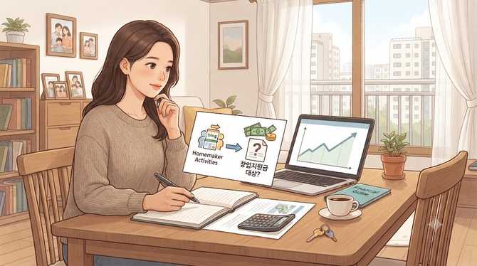 전업주부가 블로그 부업으로 수입 올리면 창업지원금 대상일까?