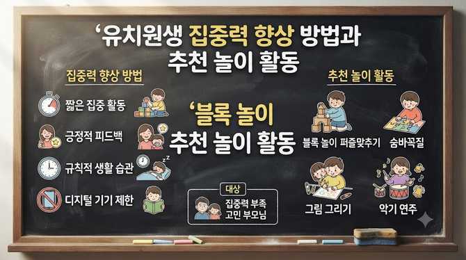 유치원생 집중력 향상 방법과 추천 놀이 활동