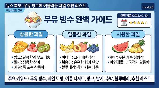 우유 빙수에 어울리는 과일 추천 리스트