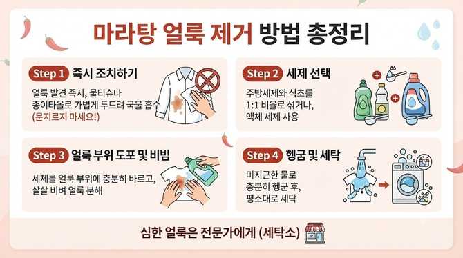 마라탕 얼룩 제거 방법 총정리