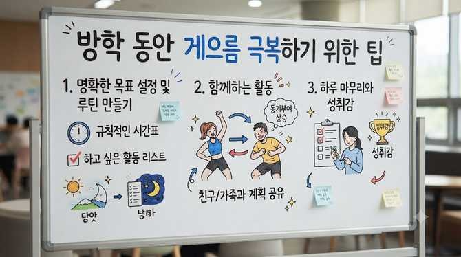 방학 동안 게으름 극복하기 위한 팁