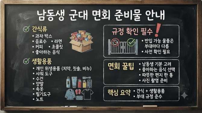 남동생 군대 면회 준비물 안내