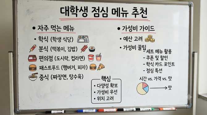 대학생을 위한 점심 메뉴 추천과 가성비 가이드