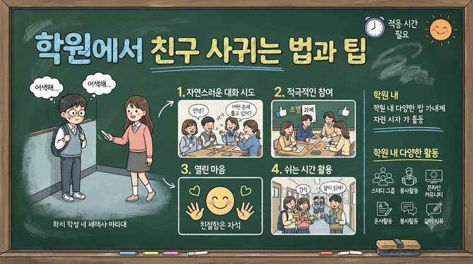 학원에서 친구 사귀는 법과 팁