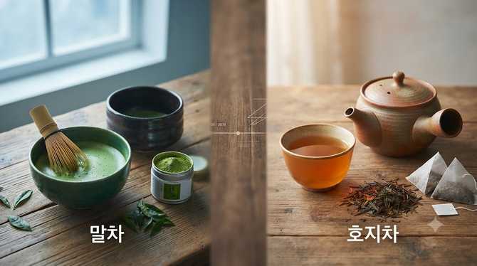 말차와 호지차, 맛의 차이와 특징 정리