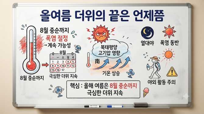 올여름 더위의 끝은 언제쯤