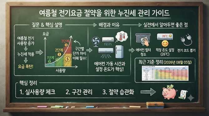 여름철 전기요금 절약을 위한 누진세 관리 가이드