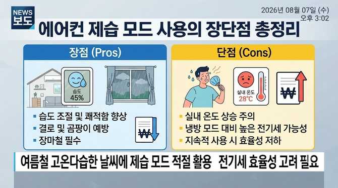 에어컨 제습 모드 사용의 장단점 총정리