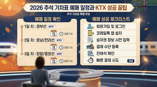 2026 추석 기차표 예매 일정과 KTX 성공 꿀팁
