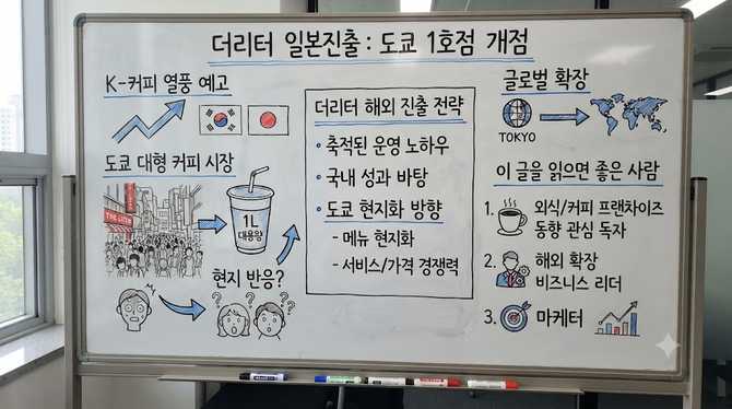 더리터 일본진출 도쿄 1호점 개점으로 K커피 열풍 예고