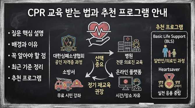 CPR 교육 받는 법과 추천 프로그램 안내