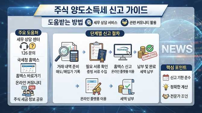 주식 양도소득세 신고 가이드와 도움받는 방법
