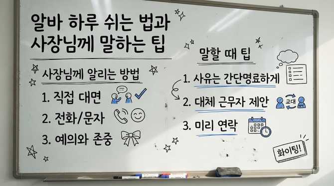 알바 하루 쉬는 법과 사장님께 말하는 팁