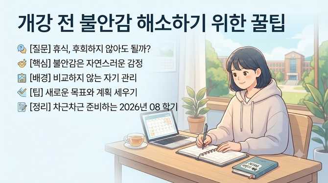 개강 전 불안감 해소하기 위한 꿀팁