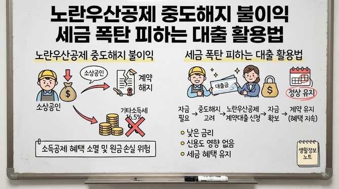 노란우산공제 중도해지 불이익 세금 폭탄 피하는 대출 활용법 | 생활정보 노트