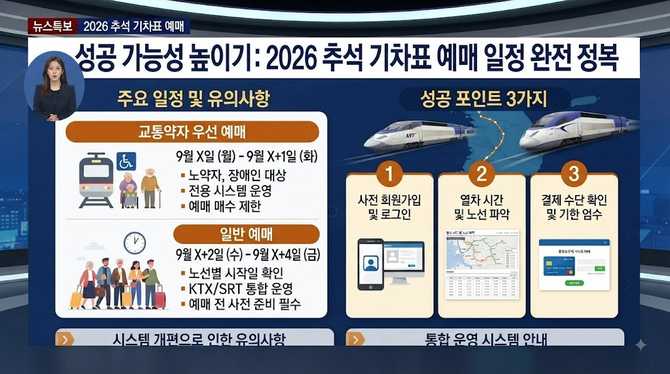 2026 추석 기차표 예매 일정 파악으로 티켓 성공 가능성 높이기