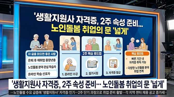 생활지원사 자격증 2주 준비로 노인돌봄 분야 취업 폭 넓히기