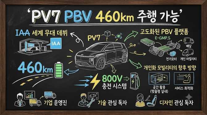PV7 PBV 460km 주행 가능, IAA에서 세계 무대 데뷔